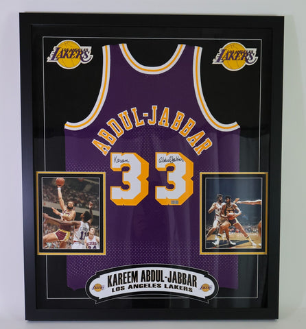Kareem Abdul-Jabbar Autographed Los Angeles Lakers Jersey Deluxe Framed TriStar