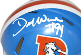 Demarcus Ware Signed Denver Broncos D Logo Mini Helmet Beckett 40631