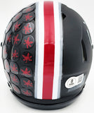 URBAN MEYER AUTOGRAPHED OHIO STATE BLACK SPEED MINI HELMET BECKETT 230116