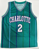 Charlotte Hornets LARRY JOHNSON Signed Replica Teal Jersey AUTO - BAS
