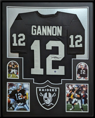 FRAMED LAS VEGAS RAIDERS RICH GANNON AUTOGRAPHED SIGNED JERSEY BECKETT HOLO