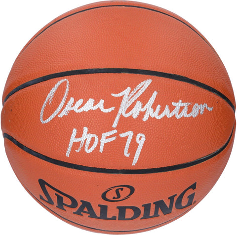 Oscar Robertson Milwaukee Bucks Signed I/O Basketball w/"HOF 79" Insc