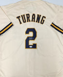 Brewers Infielder BRICE TURANG Signed Custom Replica Cream Jersey AUTO - JSA