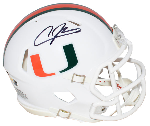 ANDRE JOHNSON AUTOGRAPHED MIAMI HURRICANES SPEED MINI HELMET JSA