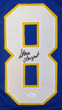 Steve Largent Autographed Blue College Style Jersey- JSA W Authenticated