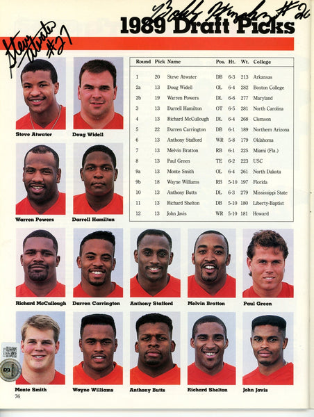 Steve Atwater Bobby Humphrey Autographed Denver Broncos Yearbook Beckett 55765