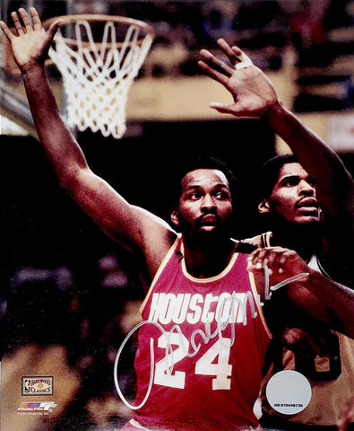 Moses Malone Signed Houston Rockets Action 8x10 Photo - SCHWARTZ