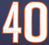 Gale Sayers Signed Bears 35" x 43" Framed Jersey (PSA) 1965 NFL ROY / HOF 1977