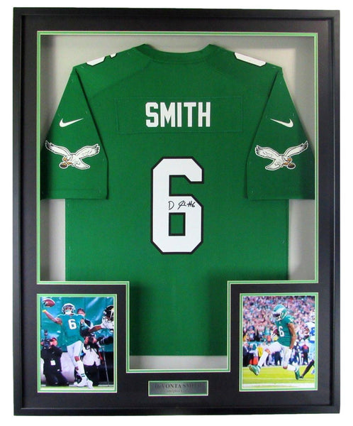 DeVonta Smith Autographed Football Jersey Eagles Framed Beckett 213544
