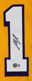 Austin Reaves Authentic Signed Yellow Pro Style Jersey BAS Witnessed 3