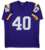 LSU Devin White Authentic Signed Purple Jersey Autographed BAS Witnessed