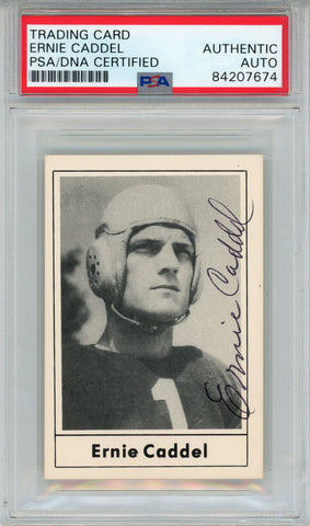 Ernie Caddel Autographed 1977 Touchdown Club #8 Trading Card PSA Slab 43771