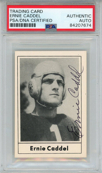 Ernie Caddel Autographed 1977 Touchdown Club #8 Trading Card PSA Slab 43771