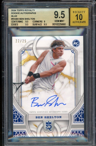 2024 Topps Royalty Ben Shelton Rookie Auto Blue /25 BGS 9.5/10 Auto GEM MINT