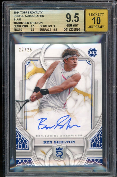 2024 Topps Royalty Ben Shelton Rookie Auto Blue /25 BGS 9.5/10 Auto GEM MINT