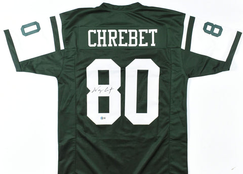 Wayne Chrebet Autographed Green Pro Style Jersey - Beckett W Hologram *Black