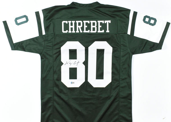 Wayne Chrebet Autographed Green Pro Style Jersey - Beckett W Hologram *Black