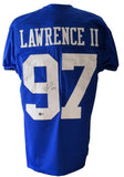 Dexter Lawrence II Signed/Auto Blue Custom Jersey NY Giants Beckett 204081