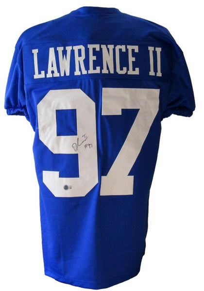Dexter Lawrence II Signed/Auto Blue Custom Jersey NY Giants Beckett 204081