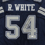 Cowboys RANDY WHITE Signed Custom Replica Dallas Blue Jersey AUTO w/ HOF - JSA