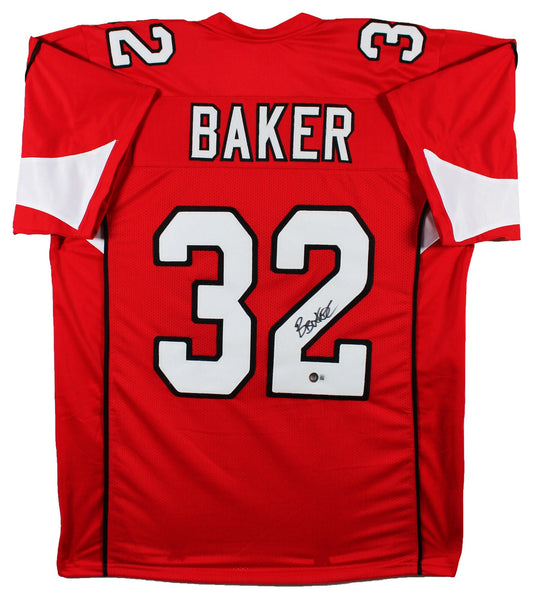 Budda Baker Authentic Signed Red Pro Style Jersey Autographed BAS Witnessed