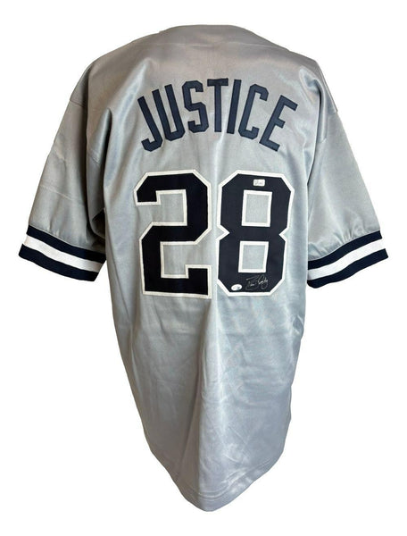 David Justice Signed New York Yankees Jersey (Sports Integrity) 2xSeries Champ