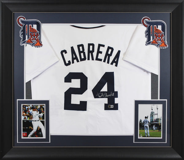 Miguel Cabrera Authentic Signed White Pro Style Framed Jersey BAS Witnessed