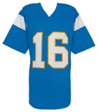 Ryan Leaf (CHARGERS) Signed Powder Blue Custom Football Jersey - (SCHWARTZ COA)