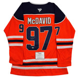 Autographed/Signed Connor McDavid Edmonton Oilers Orange Jersey Fanatics COA