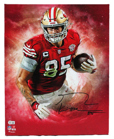 George Kittle Signed 49ers Framed 16x20 Stretched Canvas-Beckett W Hologram