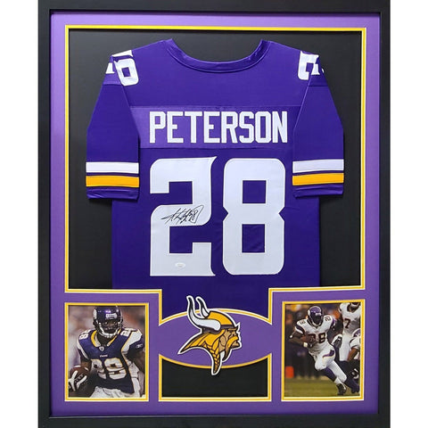 Adrian Peterson Autographed Signed Framed Minnesota Vikings Jersey JSA