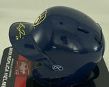 Milwaukee Brewers SAL FRELICK Signed Rawlings BLUE Mini Helmet AUTO - BAS
