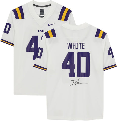 Devin White LSU Tigers Autographed White Nike Game Jersey