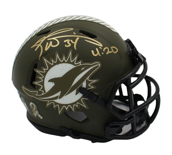 Ricky Williams Signed Miami Dolphins Speed STS NFL Mini Helmet with "4:20" Insc