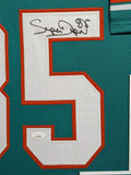 FRAMED MIAMI DOLPHINS MARK DUPER AUTOGRAPHED SIGNED JERSEY JSA COA