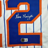 Framed Autographed/Signed Ray Knight 35x39 New York Pinstripe Jersey COA