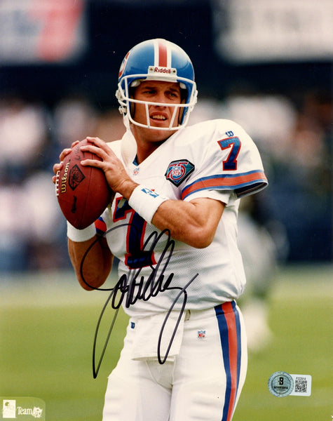 John Elway Autographed/Signed Denver Broncos 8x10 Photo Beckett 57789