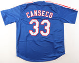 Jose Canseco Signed Texas Rangers Blue Jersey (Beckett) 2xWorld Series Champion