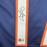Framed Autographed/Signed Alshon Jeffery 35x39 Chicago Blue Jersey BAS COA