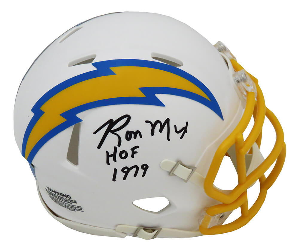 Ron Mix Signed Chargers Riddell Speed Mini Helmet w/HOF 1979 - (SCHWAR ...