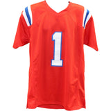 AJ Brown Autographed/Signed Pro Style Sz XL Red Jersey Beckett Witnessed 57961