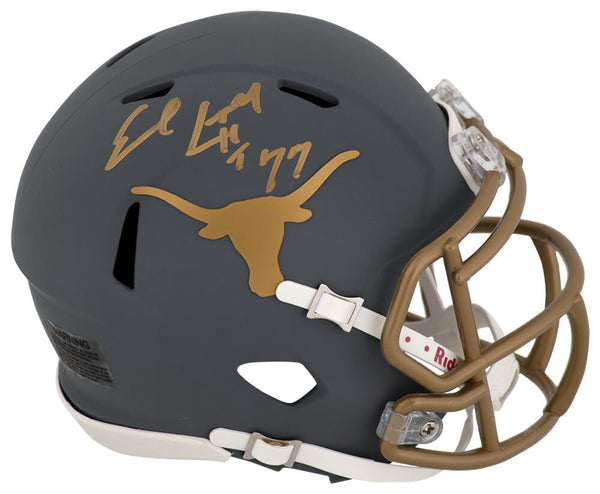 Earl Campbell Signed Texas SLATE Riddell Speed Mini Helmet w/HT'77 - (SS COA)