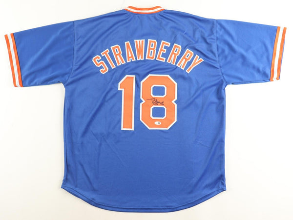 Darryl Strawberry Signed Mets Jersey (JSA QR) 3xNew York World Series Champion