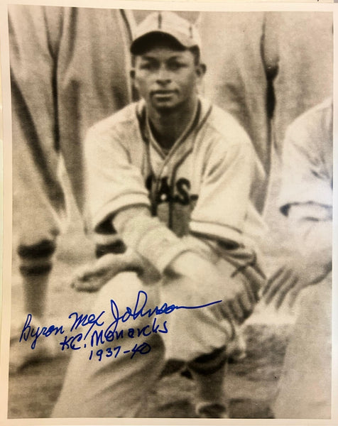 Byron Mex Johnson Autographed K.C. Monarchs (Negro Leagues) B/W 8x10 Photo w/COA