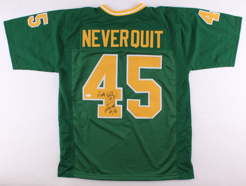 Rudy Ruettiger Signed "Never Quit" Notre Dame Jersey Inscribed (JSA Hologram)