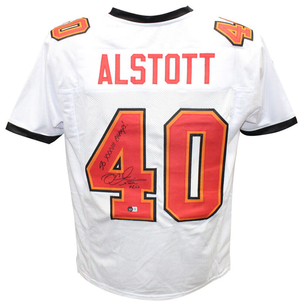 Mike Alstott Autographed Pro Style White Jersey SB Champs Beckett 40308