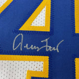 Framed Autographed/Signed Jerry West 33x42 WV White College Jersey JSA COA