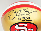 JOE MONTANA AUTOGRAPHED 49ERS FULL SIZE AUTHENTIC HELMET W/ STATS BECKETT 232730