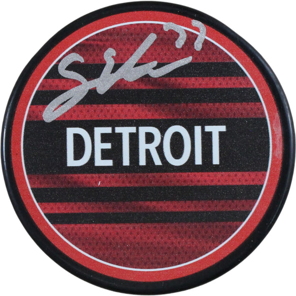 Simon Edvinsson Autographed Detroit Red Wings Reverse Retro Puck Fanatics 53851