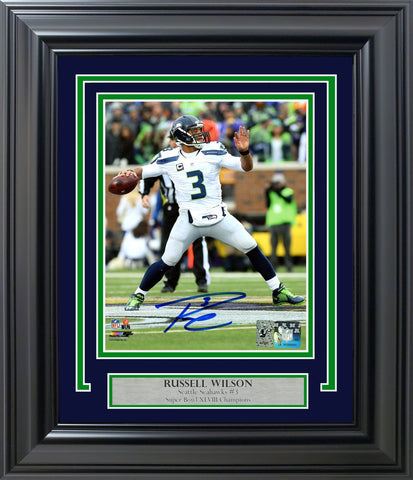 Russell Wilson Autographed Signed Framed 8x10 Photo Seattle Seahawks RW Holo